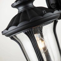 Mała latarnia naścienna Chicago - 1 źródło światła - Teksturowana czerń