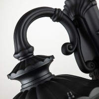 Mała latarnia naścienna Chicago - 1 źródło światła - Teksturowana czerń