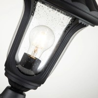 Mała latarnia cokołowa Chicago - 1 źródło światła - Teksturowana czerń