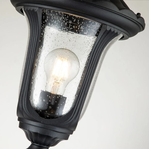 Mała latarnia słupkowa Chicago - 1 źródło światła - Teksturowana czerń