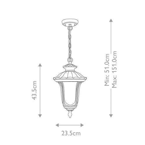 Mała latarnia wisząca Chicago - 1 źródło światła - Teksturowana czerń
