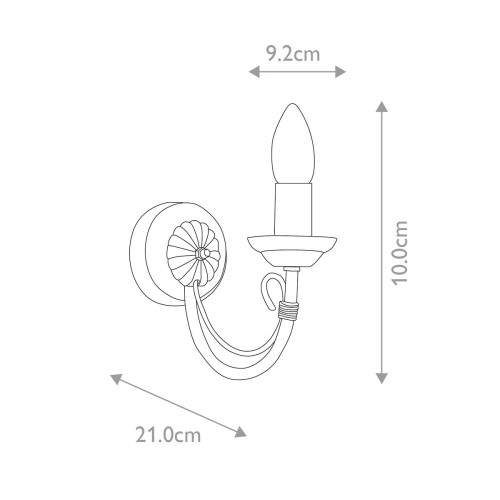 Kinkiet Chartwell - 1 źródło światła - Czarny