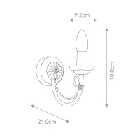 Kinkiet Chartwell - 1 źródło światła - Czarny