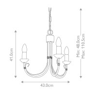 Żyrandol Chartwell - 3 źródła światła - Czarny