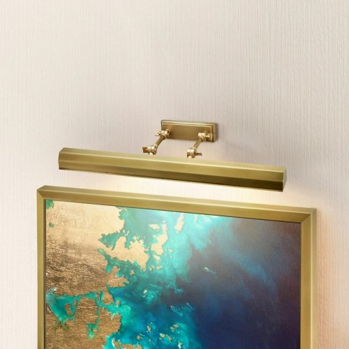 Duża obrazówka Chawton - 4 źródła światła - Postarzany mosiądz