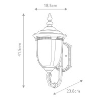 Mała latarnia naścienna Cleveland CL1 - 1 źródło światła - Postarzany brąz
