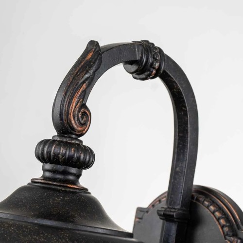 Mała latarnia naścienna Cleveland CL2 - 1 źródło światła - Postarzany brąz