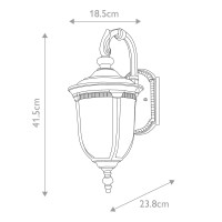 Mała latarnia naścienna Cleveland CL2 - 1 źródło światła - Postarzany brąz
