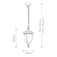 Mała latarnia wisząca Cleveland CL8 - 1 źródło światła - Postarzany brąz