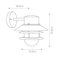 Latarnia naścienna Copenhagen - 1 źródło światła - Czarny