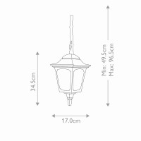 Mała latarnia wisząca Chapel Mini CPM9 - 1 źródło światła - Czarny