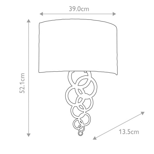 Duży kinkiet Curtis - 2 źródła światła - Postarzany mosiądz
