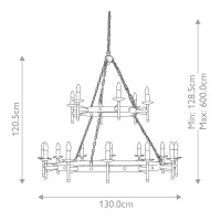 Żyrandol Cromwell - 18 źródeł światła - Postarzany brąz