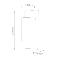 Latarnia naścienna Dali - 2 źródła światła - Szary