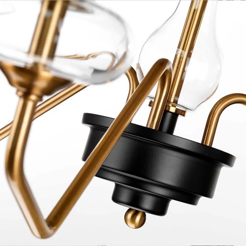 Lampa wisząca Armand - 3 źródła światła - Postarzany mosiądz, czarny