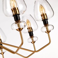 Żyrandol Armand - 8 źródeł światła - Postarzany mosiądz, czarny