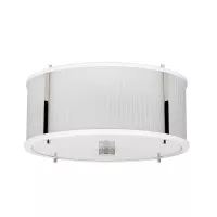 Lampa wisząca Corona - 3 źródła światła - Satynowa biel, polerowany nikiel