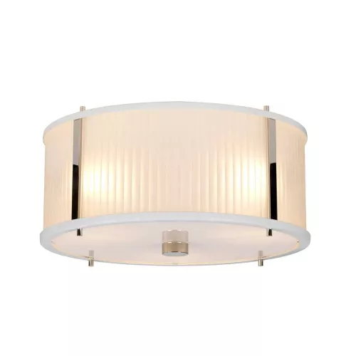 Lampa wisząca Corona - 3 źródła światła - Satynowa biel, polerowany nikiel
