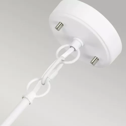 Lampa wisząca Corona - 3 źródła światła - Satynowa biel, polerowany nikiel