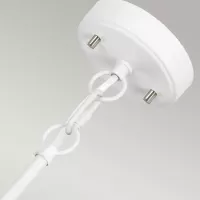 Lampa wisząca Corona - 3 źródła światła - Satynowa biel, polerowany nikiel