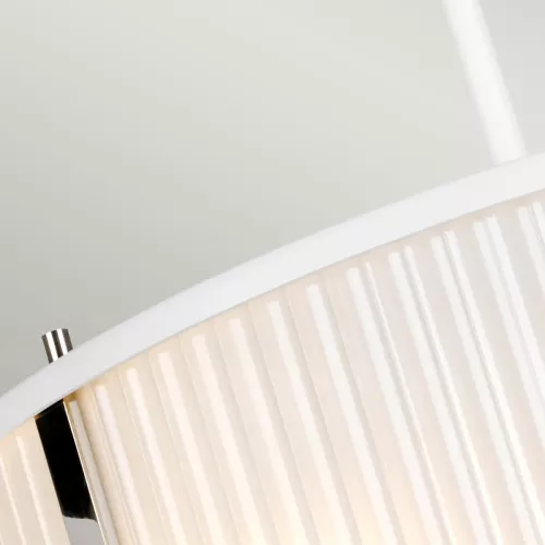 Lampa wisząca Corona - 3 źródła światła - Satynowa biel, polerowany nikiel