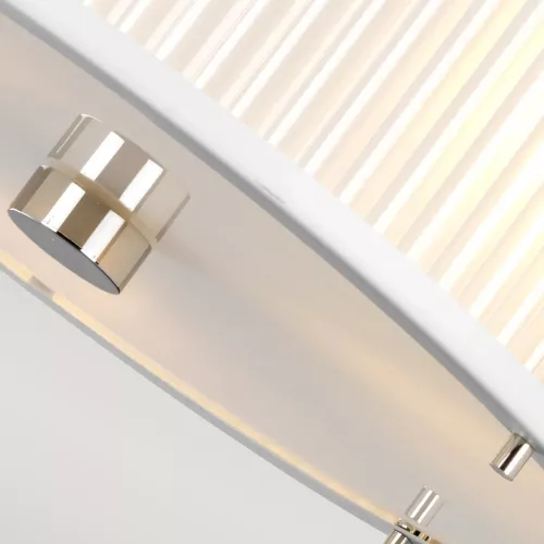 Lampa wisząca Corona - 3 źródła światła - Satynowa biel, polerowany nikiel