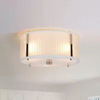 Lampa wisząca Corona - 3 źródła światła - Satynowa biel, polerowany nikiel