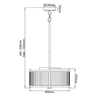 Lampa wisząca Corona - 3 źródła światła - Satynowa biel, polerowany nikiel