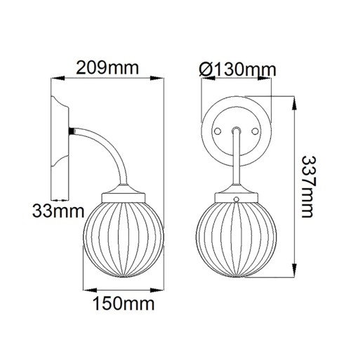 Kinkiet Cosmos - 1 źródło światła - Kremowy, postarzany mosiądz