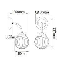Kinkiet Cosmos - 1 źródło światła - Kremowy, postarzany mosiądz