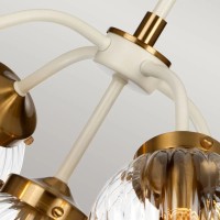 Lampa wisząca Cosmos - 5 źródeł światła - Kremowy, postarzany mosiądz