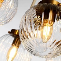 Lampa wisząca Cosmos - 9 źródeł światła - Kremowy, postarzany mosiądz