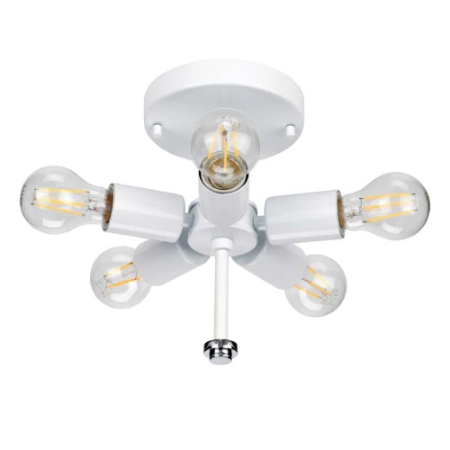 Plafon 66 cm Fletcher - 5 źródeł światła - Polerowany chrom