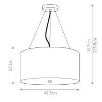 Lampa wisząca 45,7 cm Pearce - 3 źródła światła - Polerowany chrom