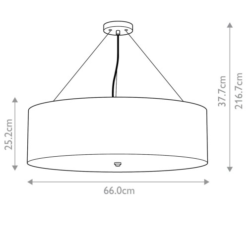 Lampa wisząca 66 cm Pearce - 5 źródeł światła - Polerowany chrom