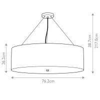 Lampa wisząca 76,2 cm Pearce - 7 źródeł światła - Polerowany chrom
