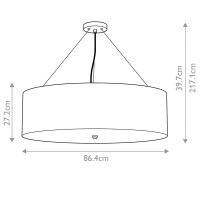 Lampa wisząca 86,4 cm Pearce - 7 źródeł światła - Polerowany chrom