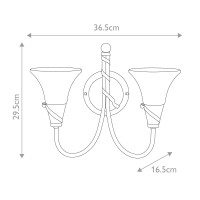 Kinkiet Emily - 2 źródła światła - Miedziana patyna