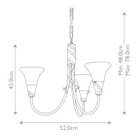 Żyrandol Emily - 3 źródła światła - Miedziana patyna