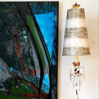 Lampa stołowa Birdland - 1 źródło światła - Kremowy, złoty