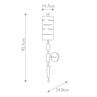 Kinkiet Fragment - 1 źródło światła - Postarzane złoto