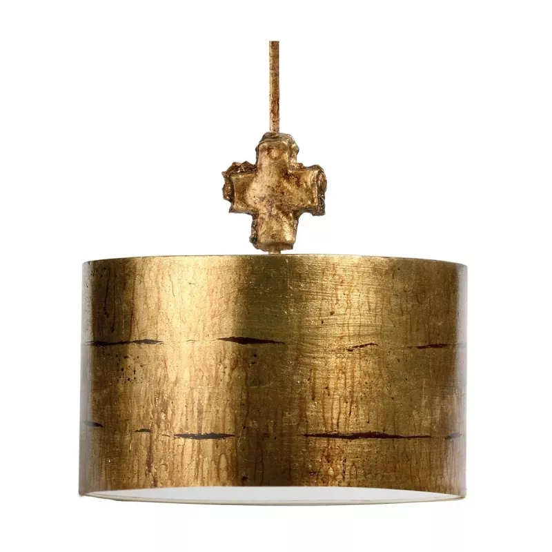Duża lampa wisząca Fragment - 1 źródło światła - Postarzane złoto