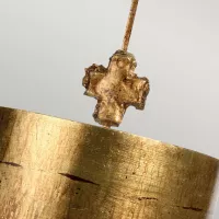Duża lampa wisząca Fragment - 1 źródło światła - Postarzane złoto