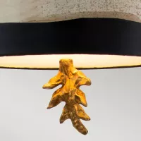 Lampa wisząca South Beach - 1 źródło światła - Czarny, beżowy, złoty