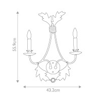 Kinkiet Sweet Olive - 2 źródła światła - Złoty