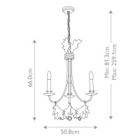 Żyrandol Sweet Olive - 3 źródła światła - Złoty