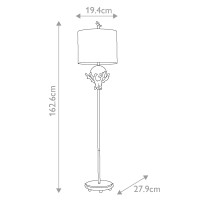 Lampa podłogowa Trellis - 1 źródło światła - Beżowa patyna, srebrny