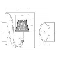 Kinkiet Abbey - 1 źródło światła - Srebrny