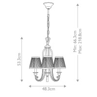 Żyrandol Abbey - 3 źródła światła - Srebrny