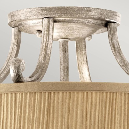 Półplafon Abbey - 3 źródła światła - Srebrny